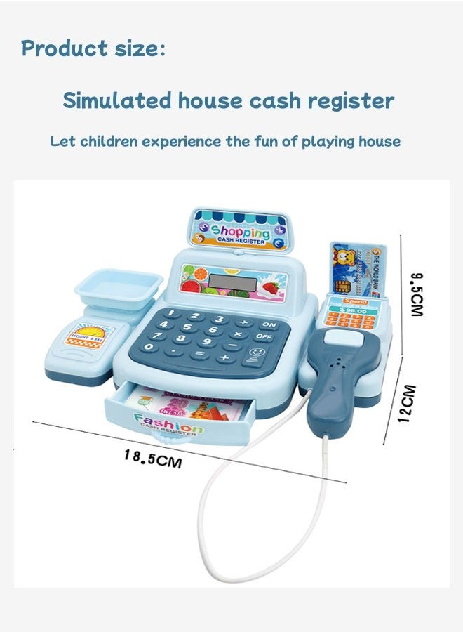 Smart Cash Register Toy Pretend Play Cash Register Toy Set for Kids with Real Calculator, Scanner, Weighing Tool, Multi-Function Simulated Cash Register Toy for Kid Over 3 Years Old - Image 2
